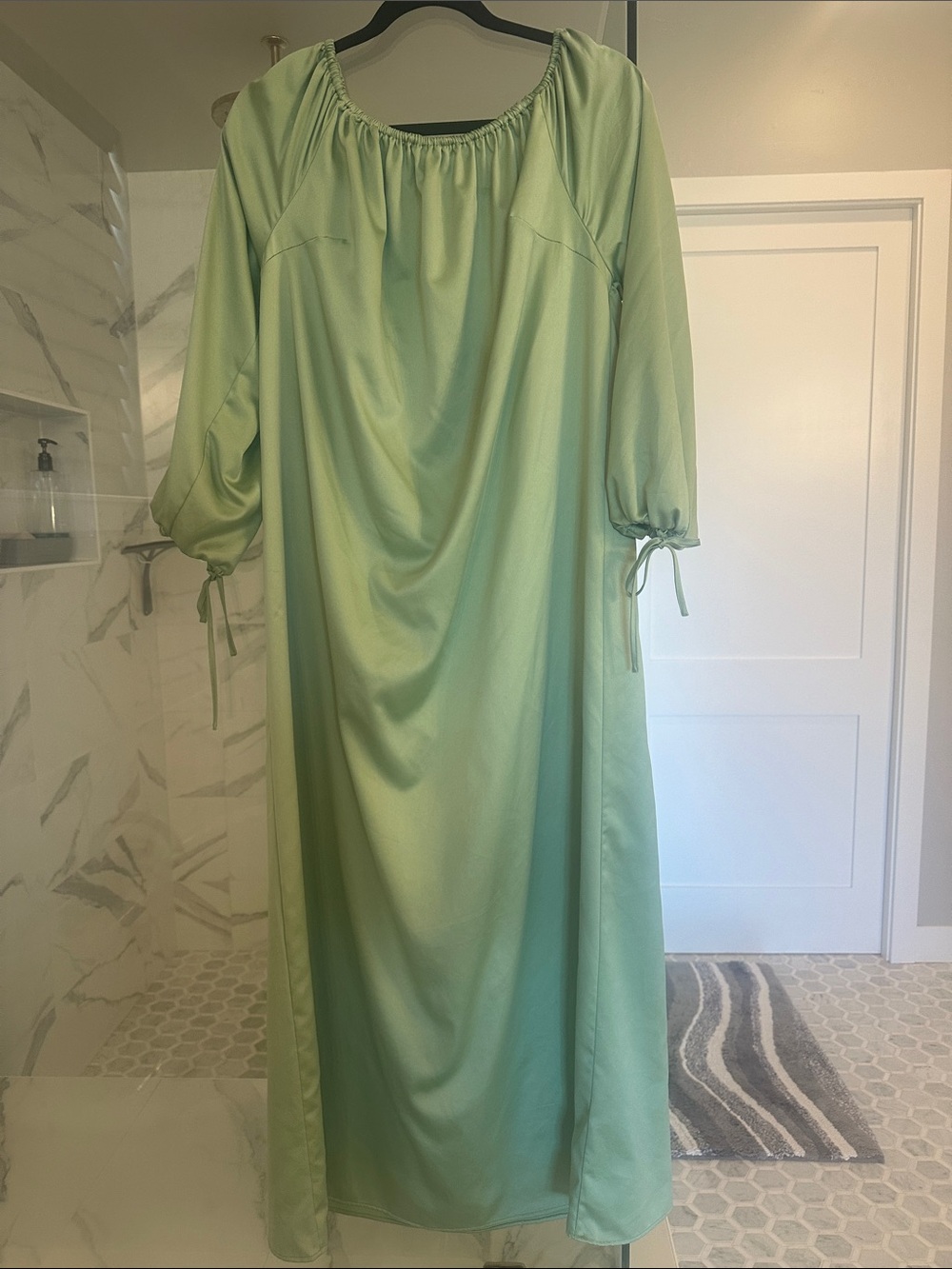 Nordstrom Light Green Off-Shoulder Maxi Dress